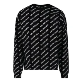 Genser med logo over hele med rund hals «Black White» 702952T32331070