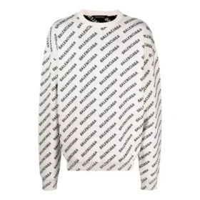 Genser med logo over hele «White Black» 702952T32339054