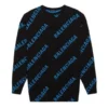 Genser med rund hals og logo over hele «Black Blue» 625970T31781165