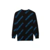 Genser med rund hals og logo over hele «Black Blue» 625970T31781165