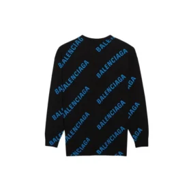 Genser med rund hals og logo over hele «Black Blue» 625970T31781165