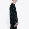 Genser med rund hals og logo over hele «Black Blue» 625970T31781165