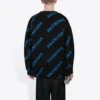 Genser med rund hals og logo over hele «Black Blue» 625970T31781165