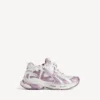 Glitter-Runner-sneakers for kvinner i hvitt/lilla/rosa