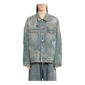 Graffiti-Denim-jakke «Light Blue» 721708TOW664036