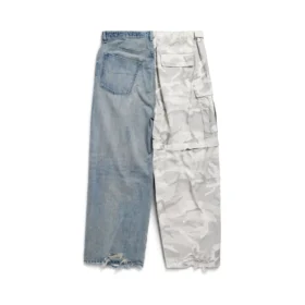 Gråtonet camo-hybrid-baggybukser «Light Blue» 786645TQW556379