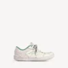 Hamptons medium slitt herresneaker i beige/grønt