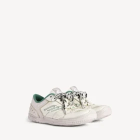 Hamptons medium slitt herresneaker i beige/grønt
