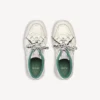 Hamptons medium slitt herresneaker i beige/grønt