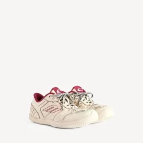 Hamptons medium slitt sneaker for menn i offwhite/rød