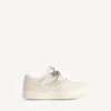 Hamptons-plattformsneaker i semsket skinn for kvinner i beige/svart