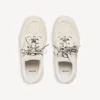 Hamptons-plattformsneaker i semsket skinn for kvinner i beige/svart