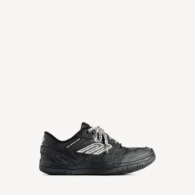 Hamptons-sneakers for kvinner i slitt utseende, i svart