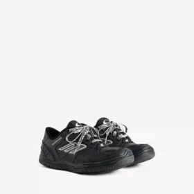 Hamptons-sneakers for kvinner i slitt utseende, i svart