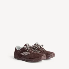 Hamptons-sneakers i semsket skinn for menn i mørkebrunt/grått
