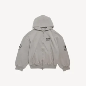 Herre-hettegenser med glidelås i Balenciaga-grå