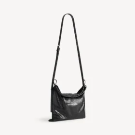 Herre-shopper med støvpose, crossbody-veske, medium, i svart