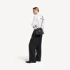 Herre-shopper med støvpose, crossbody-veske, medium, i svart