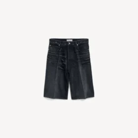 Herre-shorts i denim med presset finish i svart