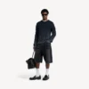 Herre-shorts i denim med presset finish i svart