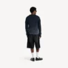Herre-shorts i denim med presset finish i svart
