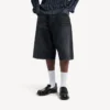 Herre-shorts i denim med presset finish i svart