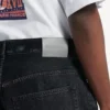 Herre-shorts i denim med presset finish i svart