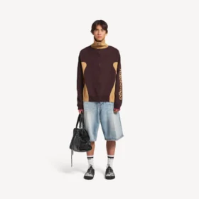 Herre-shorts i denim med presset passform i bleket lysblått