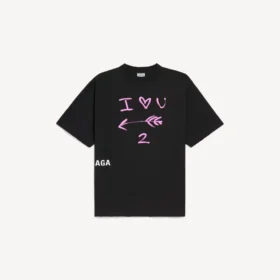 Herre-T-skjorte «i<3 u» i medium passform, svart