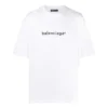 Herre-T-skjorte med Balenciaga-logo, myk og kortærmet, hvit 612966TIV549040