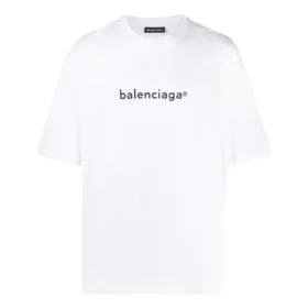 Herre-T-skjorte med Balenciaga-logo, myk og kortærmet, hvit 612966TIV549040 Herre-T-skjorte med Balenciaga-logo, myk og kortærmet, hvit 612966TIV549040