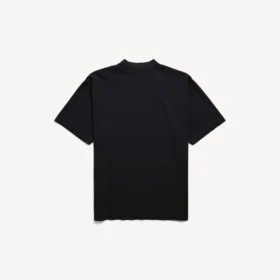 Herre-T-skjorte med «messy spray»-motiv og medium passform i svart Herre-T-skjorte med «messy spray»-motiv og medium passform i svart