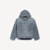 Herrejakke med hette i mørkeblå denim