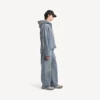 Herrejakke med hette i mørkeblå denim