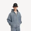 Herrejakke med hette i mørkeblå denim