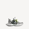 Herresneaker i størrelse 3XL med kryssende snøringer i grått/neongult