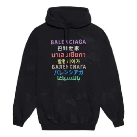 Hettegenser med flerfarget logotrykk, svart 578135TJVI62771