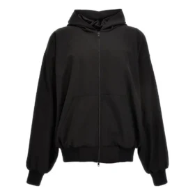 Hettegenser med glidelås, stor passform «Black» 750965TNT391000