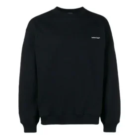 Hettegenser med liten kontrastlogo og rund hals «Black White» 556147TYK271000