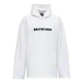Hettegenser med uskarpt logo og slitt look «White» 661711TKVD69040