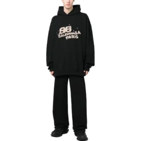 Håndtegnet BB Icon-hettegenser i stor størrelse «Black» 620973TNVQ11059