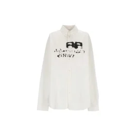 Håndtegnet BB-skjorte med lange ermer i oversized-modell «White» 725722TYB189000