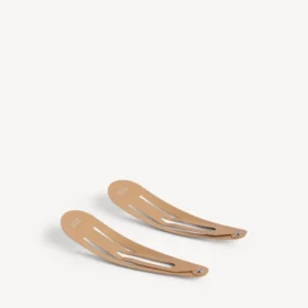 Holli XXL-klipsett for kvinner, 2 stk., i beige/skinnende sølv