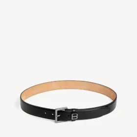 Hourglass belt for men in black