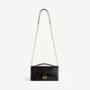 Hourglass-formet pochette for kvinner med kjede i svart