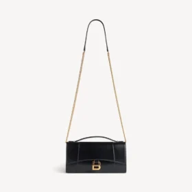 Hourglass-formet pochette for kvinner med kjede  i svart