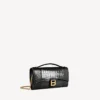 Hourglass-formet pochette for kvinner med kjede i svart