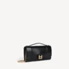 Hourglass-formet pochette for kvinner med kjede  i svart
