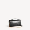 Hourglass-formet pochette for kvinner med kjede i svart