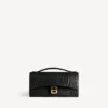Hourglass-formet pochette for kvinner med kjede i svart